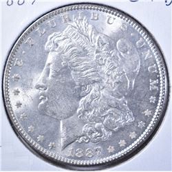 1887 CH BU+ MORGAN DOLLAR
