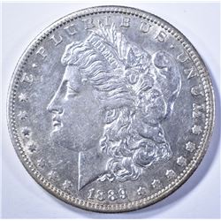 1889-S MORGAN DOLLAR, AU/BU FLASHY!
