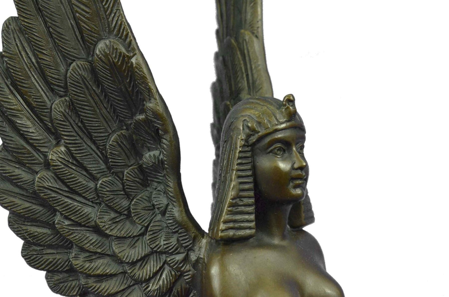 Egyptian Sphinx Signed Original Bronze Sculpture 12/" x 7/"