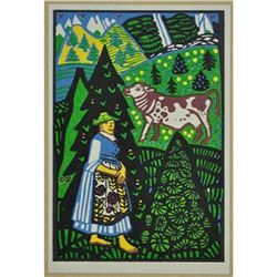 Oskar Kokoschka Vintage Limited Lithograph Postcard