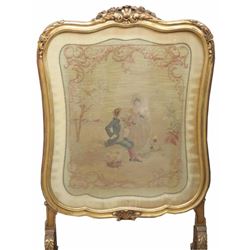 Antique Gilt Carved Needlepoint Screen