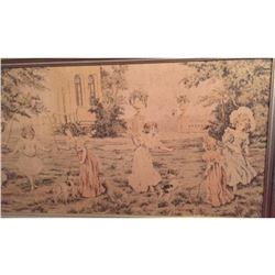 Early 1900's Victorian Framed Tapestry