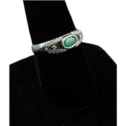 Emerald & Sterling Silver Ring