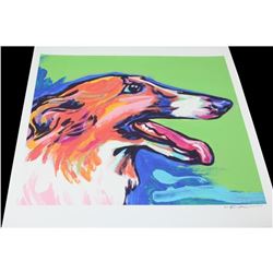 Russian Borzoi Wolfhound, Signed Pop Art Print