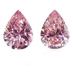 Pink 4 Carat Bianco Diamond Pear Cut 10 X 12 Mm