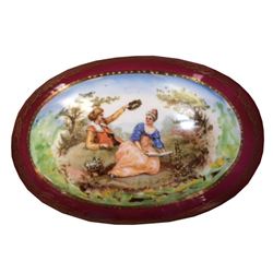 Victorian Gilt Porcelain Jewel Box Casket