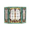 Image 1 : Tiffany-style Victorian 3pcs Folding Fireplace Screen 44x28