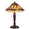 Image 1 : "MADELINE" Tiffany-style 2 Light Mission Table Lamp 16" Shade