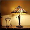 Image 3 : "MADELINE" Tiffany-style 2 Light Mission Table Lamp 16" Shade