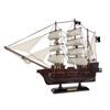 Image 1 : Wooden Thomas Tew's Amity White Sails Pirate Ship Model 20"