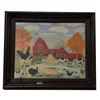 Image 1 : Signed C. Alderman Farm Scene On Board