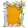 Image 1 : Orchid Flowers Enameled Russian Antique Style Picture Frame 7 Inches