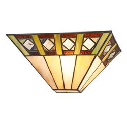 GILES Tiffany-style 1 Light Mission Indoor Wall Sconce 12" Wide