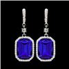 Image 1 : Rhodium Plated Blue Crystal Rhinestone Wedding Drop Dangle Earrings
