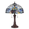 Image 2 : ADELE Tiffany-style 2 Light VictorianTable Lamp 16" Shade - Table Lamp
