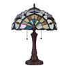 Image 1 : ADDIE Tiffany-style 2 Light Victorian Table Lamp 16" Shade