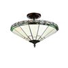 Image 2 : Tiffany-style Mission 2 Light Semi-flush Ceiling Fixture 16" Shade