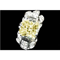 3.15ct Fancy Yellow & White Deco Design Moissanite Sterling Ring