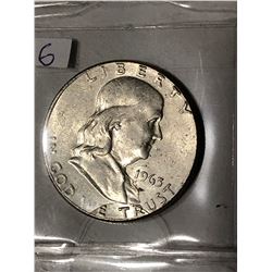 1963 P High Grade Silver Franklin Half Dollar Nice Early US Coin