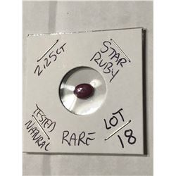 RARE Large 2.25 Carat STAR RUBY Tested Natural