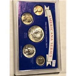 1964 Silver AmericanA Series Coin Set with Half Quarter Dime Nickel and Penny