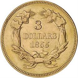 [L#3475] 1855 $3 EF40 burnished