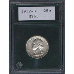 [L#4165] 1932-S 25c AU50-55 (2 pieces)