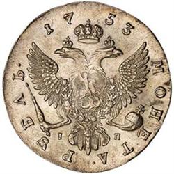 [L#5250] Russia Ruble 1753 D-1678. EF