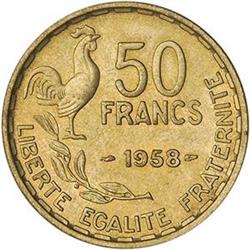 [L#5526] France 50 Francs, 1958 KM-918.1. Unc