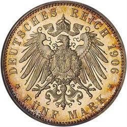 [L#5549] Germany-Bremen 5 Mark, 1906 Proof 67