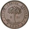 [L#5673] Honduras 8 pesos 1862 copper EF-AU