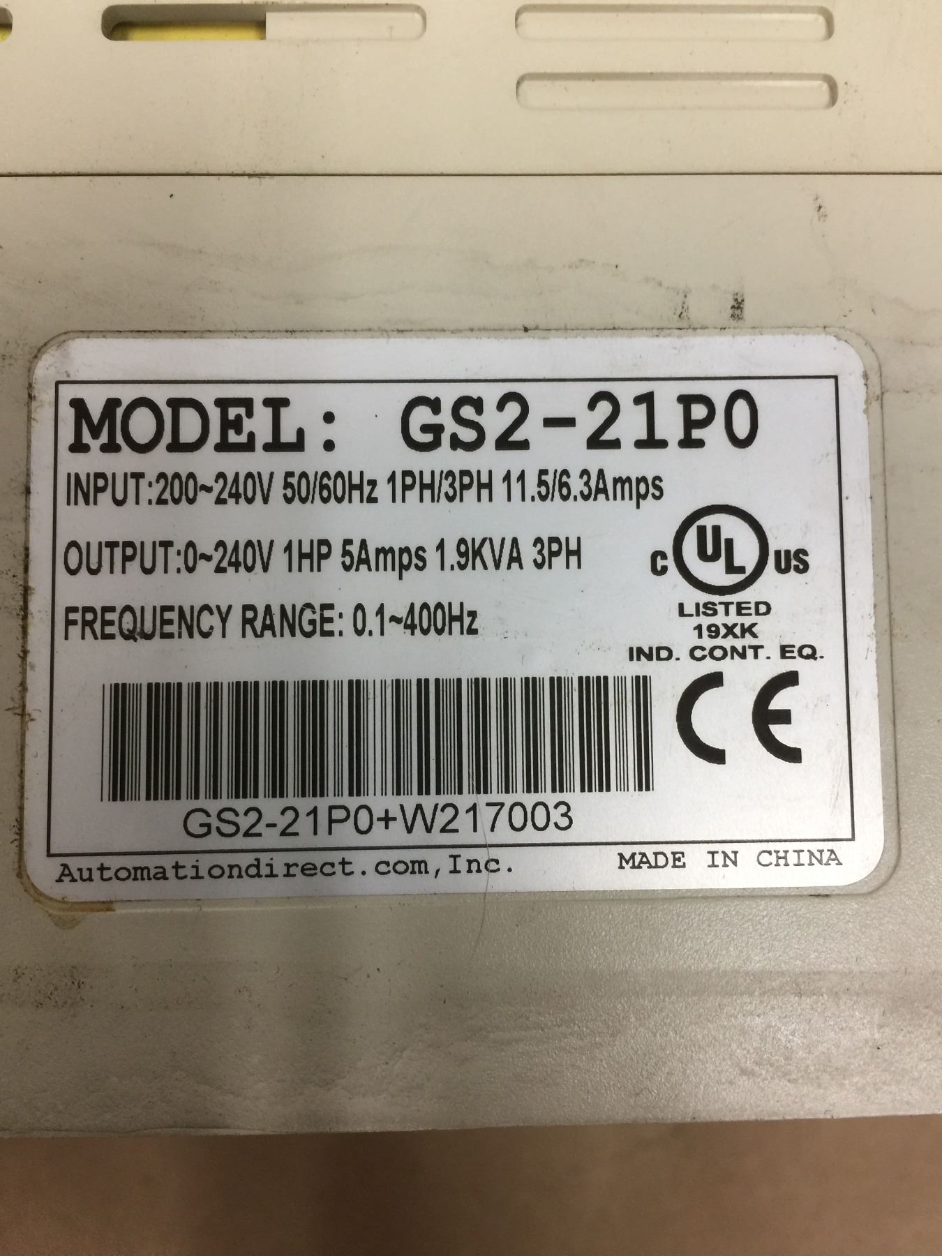 (2) AUTOMATION DIRECT GS2-21PO AC DRIVE - BTM Industrial