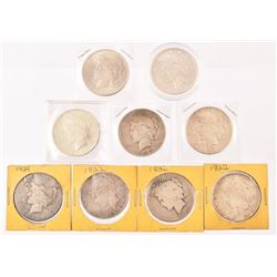 9 Liberty Silver Dollars