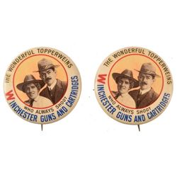 2 Winchester The Wonderful Topperweins Pin Backs