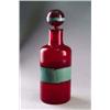 Image 1 :   VENINI & C., Murano Flasche, rotes Glas mit uml