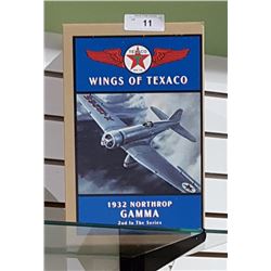 NIB WINGS OF TEXACO 1932 NORTHROP GAMMA DIE CAST COIN BANK