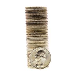 Roll of (40) Brilliant Uncirculated 1954 Washington Quarter Coins