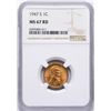 Image 1 : 1947-S Lincoln Wheat Cent Coin NGC MS67RD