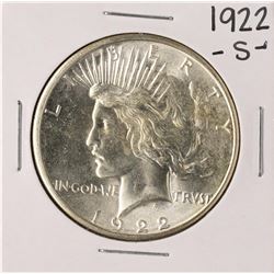 1922-S $1 Peace Silver Dollar Coin