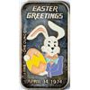 Image 1 : April 14, 1974 Easter Greetings Enamel Silver Art Bar