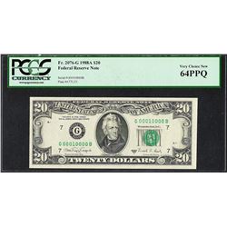 1988A $20 Federal Reserve Note Fr.2076-G PCGS Very Choice New 64PPQ Fancy Serial