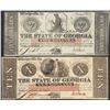 Image 1 : Lot of 1862 $5 & $10 The State of Georgia Obsolete Note