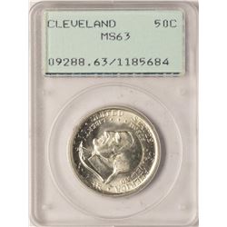 1936 Cleveland Centennial Commemorative Half Dollar Coin PCGS MS63 Green Rattler