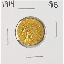 1914 $5 Indian Head Half Eagle Gold Coin