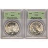 Image 1 : Lot of 1922-1923 $1 Peace Silver Dollar Coin PCGS MS63 Old Green Holder