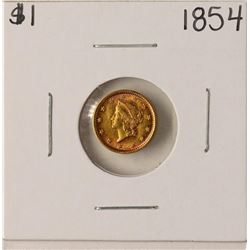 1854 $1 Liberty Head Gold Dollar Coin