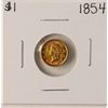 Image 1 : 1854 $1 Liberty Head Gold Dollar Coin