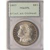 Image 1 : 1883 $1 Morgan Silver Dollar Coin PCGS MS60PL Old Green Rattler