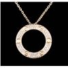 Image 1 : 18KT Rose Gold 0.62 ctw Diamond Pendant with Chain