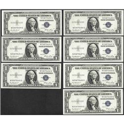 Lot of (7) Consecutive 1935E $1 Silver Certificate Notes